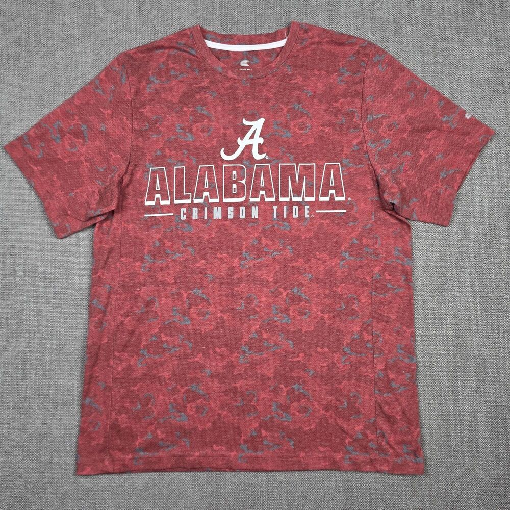 Colosseum Alabama Crimson Tide T Shirt Mens Small Red Camo Short Sleeve NCAA